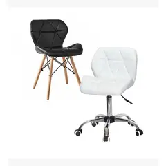 CORI CORI - Pack Manicurista Eames - Tipo Escritorio Blanco + Silla Negra