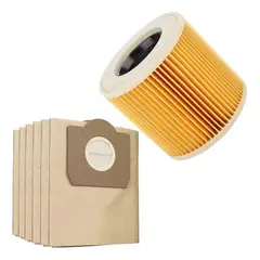GENERICO - Karcher Kit Filtro Bolsa 5un Wd 3.300M Wd3.200 500