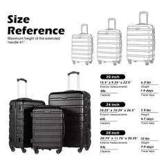EVERSO - Set 3 Maletas De Viaje 10 15 23 Kilos Equipaje-