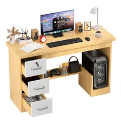 AIZO - Escritorio Madera Adecuado Para Apartamentos Pequeños 120 x 48 x 73 cm