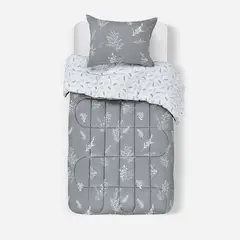 ROSEN - Plumón Reversible Soft Touch Astrid Gris/Blanco 1,5 Plazas