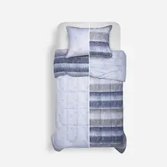 ROSEN - Plumón Algodón Reversible Balder Gris 1,5 Plazas