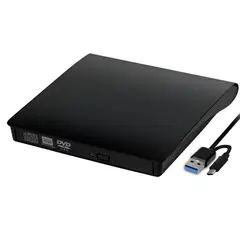 UTEK - Grabador y Lector Externo de CDDVD Dual USB USB-C RD12X - Negro