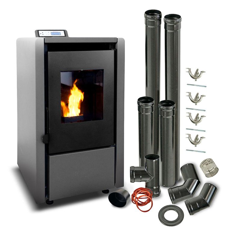 Estufa Pellet 6,2 Kw 100 M2 Wifi + Kit De Instalación
