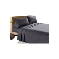 GENERICO - SABANAS 200 HILOS 2 PLAZAS GRIS OSCURO