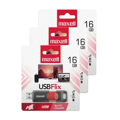 MAXELL - Pack 3 Pendrive Flix 16gb 2.0
