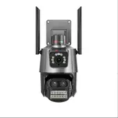 AIZO - 3 Lentes Cámara Vigilancia 360° para Seguridad Hogar Nocturna y Exterior