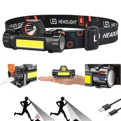GENERICO - Linterna Frontal Minera 2 Led Recargable Micro Usb Con Iman