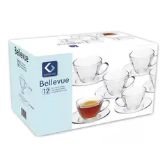 GENERICO - Set 6 Tazas + Platos de Te o Cafe Bellevue Kimglass