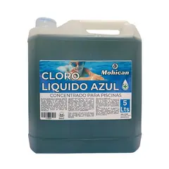 MOHICAN - CLORO LIQUIDO AZUL CONCENTRADO PARA PISCINAS 5 LTS