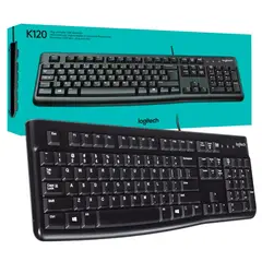 LOGITECH - Teclado - K120 - 100% FullSize QWERTY + Numérico - USB