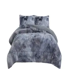 GENERICO - COBERTOR PELUDO INVIERNO KING- SUPER KING Gris Jaspeado