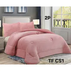 ANGELES DEL HOGAR - COBERTOR DE INVIERNO PLUSH LISO 2 PLAZAS