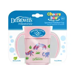 DR BROWNS - Vaso 360° con Asas 200 ml 6 meses+ Dr. Browns - Rosa