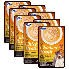 INABA - Snack Churu Broth con Pollo - Pack 8 sobres