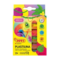 JOVI - Set de 6 Barras de Plastilina 15g Colores Neón