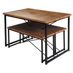 CUISINE BY IDETEX - Comedor Idetex Village + 2 Bancas Ahorra Espacio Y Elegancia