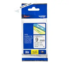BROTHER - Cinta TZe-221 adhesiva 9mm x 8m negro sobre blanco