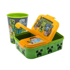 INTEK GAMES - Set Vaso + Porta Sandwich Minecraft Libre Bpa