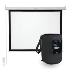 LEVO - Proyector Portatil Nova 9000lm + Telón 80 Eléctrico