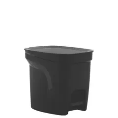 TRAMONTINA - Basurero Compact Pedal en Polipropileno Negro con Asta en Acero Galvanizado 7 L