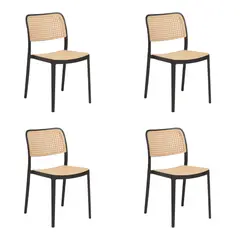 JAVIMATE - Pack 4 Sillas De Plastico Exterior Delta