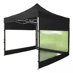 GENERICO - Lateral o Pared para Toldo Araña 3x3 Transparente Negro