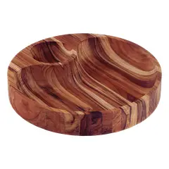 TRAMONTINA - Plato Aperitivo Barbacoa Fondo Lateral Madera Teca FSC Acabado Aceite Mineral 31,5x31,5 cm
