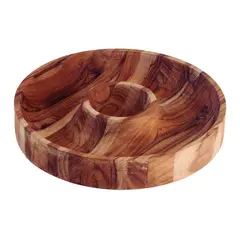 TRAMONTINA - Plato Merienda Barbacoa Fondo Central de Madera de Teca FSC Acabado en Aceite Mineral 31,5x31,5 cm