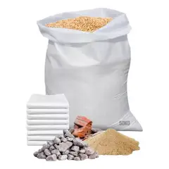 GENERICO - Pack 50 Sacos Polipropileno para escombros, color blanco 75x50 cm, 25 kg.