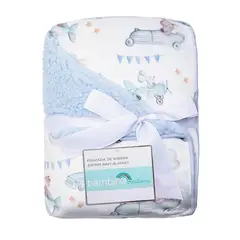BAMBINO - Frazada de Sherpa Blanco Aviones
