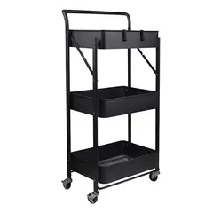 PROCHEF - Carro Multiuso Plegable Acero Negro 45x30x88 cm