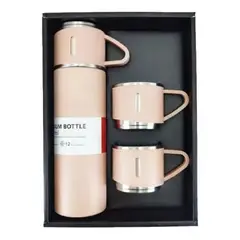 GENERICO - Termo 500 Ml Con Taza Para Té Y Café Acero Inoxidable 304 Rosa