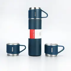 GENERICO - Termo 500 Ml Con Taza Para Té Y Café Acero Inoxidable 304 Azul