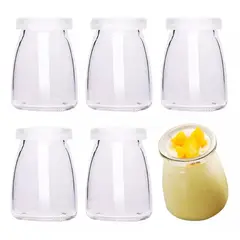 KUANGYE - Pack De 6 Frascos De Vidrio Con Tapa Plástica De 150ml