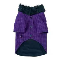 MASCOTACHIC - Abrigo Morado Cuello Piel talla S