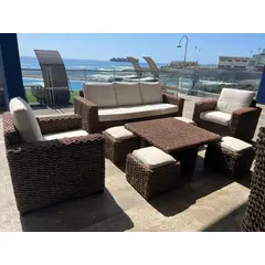 GENERICO - Juego de Terraza Kuta Rattan Natural Jacynto