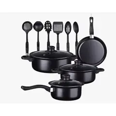 GENERICO - Batería De Cocina Ollas y Sartenes Traje13pcs Negro