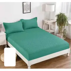 GENERICO - Cubre Colchon Protector Impermeable - Turquesa - King 2.5p + 2 Fundas