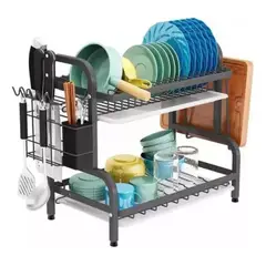 GENERICO - Secador Escurridor Loza Platos 2 Niveles Secaplatos
