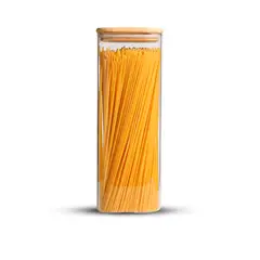 GENERICO - Frasco Contenedor Tarro Hermético Vidrio Tapa Bambú 2250ml