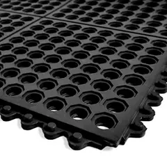 QRUBBER - Piso Drenaje Con Unión Orificio 90x90cm