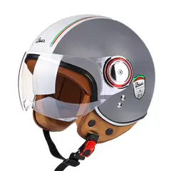 BEON - CASCO DE MOTO RETRO GRAY - TALLA S