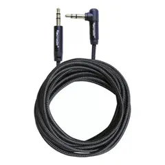 TECMASTER - Cable Auxiliar 3.5mm A 3.5mm 90 Grados Trenzado 3 Metros