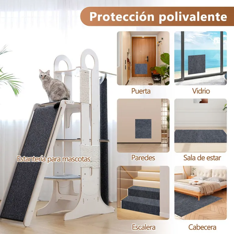 Repisa Gatos Adhesiva Sin Daños- Ahorro Espacio Paredes a $9.690