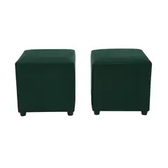 BODEVIR - Set Pouf Cali 1C Felpa 30 Verde Botella