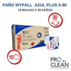GENERICO - Paño De Limpieza Wypall X-80 Azul 10 Bolsas X 30 Paños