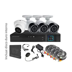 VIPA - Kit 4 Cámaras Seguridad Mixto HD 1MP con Disco Duro M47L