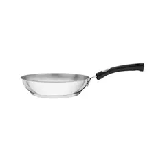 TRAMONTINA - Sartén Solar Silicone raso de acero inoxidable fondo triple con mango de silicona, de 20 cm y 1,3 L