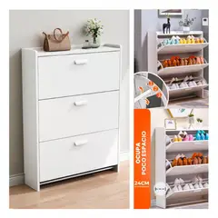 ACTUAL - Zapatero 3 Puestas Blanco Organizador de Zapatos 107x65x24